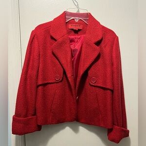 CoffeeShop Women's Bold Red Cropped Blazer